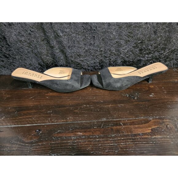 NEW Journee Collection Larna Black Peep Toe Kitten Heels/Sz. 7 Wide - Picture 3 of 8